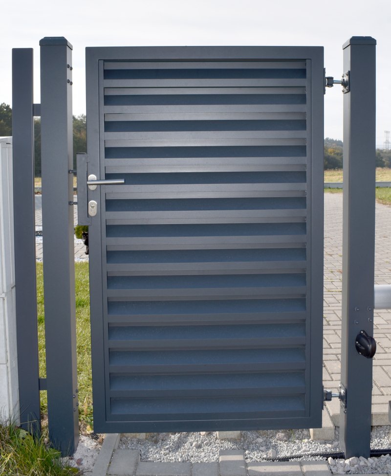 Bránka hliníková 1kr. 1000x1800mm lamela antracit