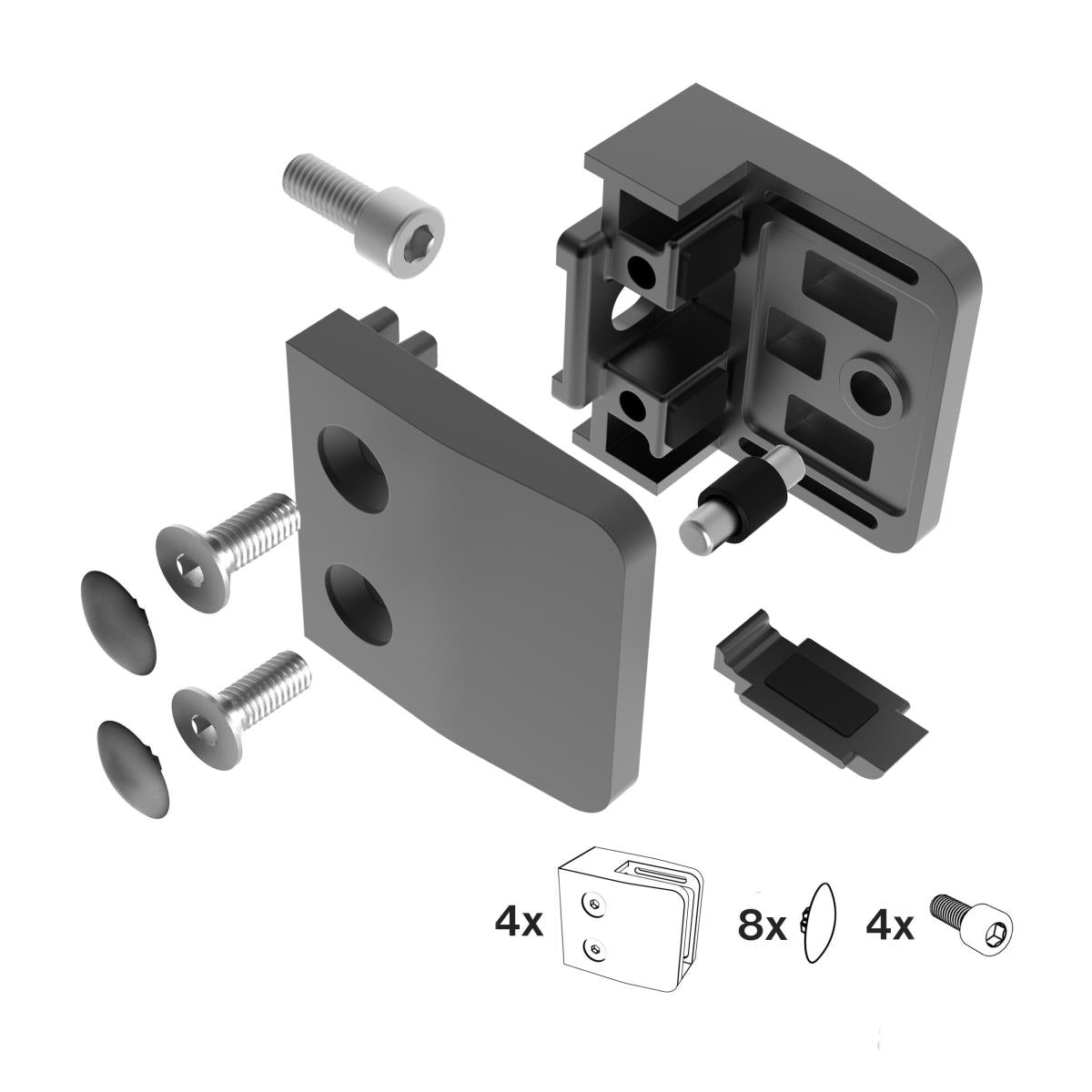 Držiak výplne skla - set
