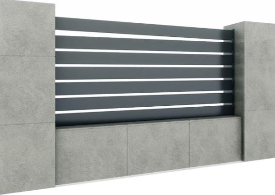 Hliníkový plot s latou 20x100, 1,5x2m