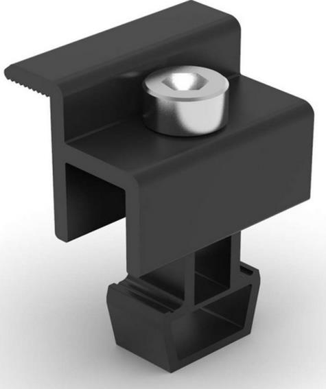 Koncová svorka 30-35mm rámu fotovolt panela čierna