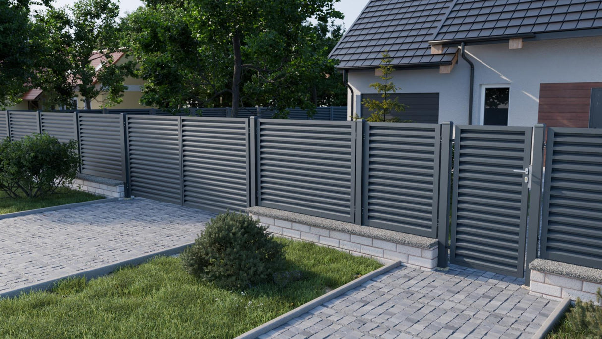 Bránka hliníková 1kr. 1000x1500mm lamela antracit