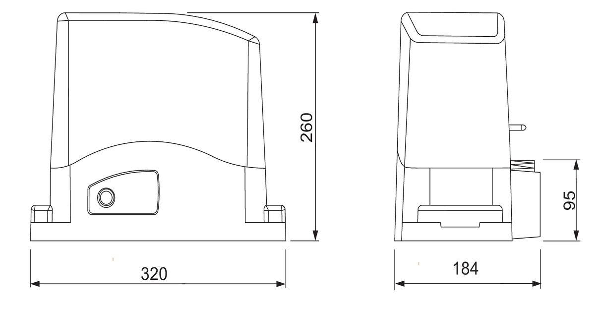 KEY pohon pre posuv. brány, kit, max 800kg,