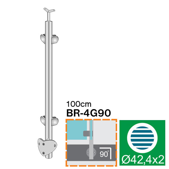 Nerezový stĺpik - bočné kotvenie - obojstranný AIS