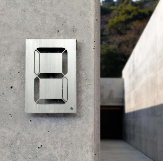 Číslo domu nerez "7 SEGMENT" 190x110x1 Universal