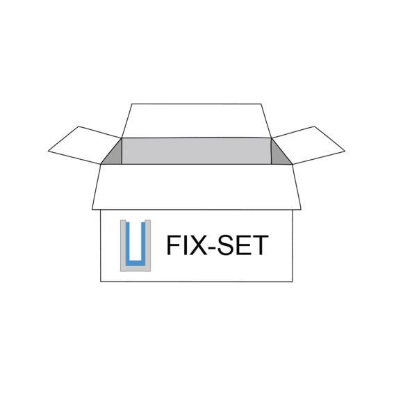 Set - kotvenie pre sklo, sivé tesnenia