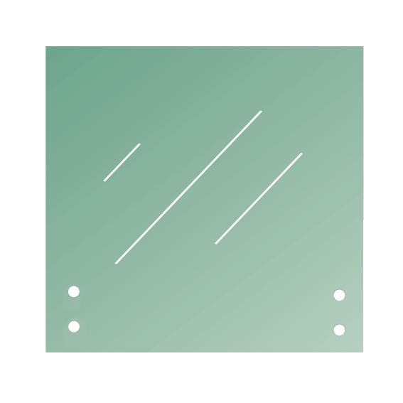 Sklo - číre, kalené, lepené s otvormi