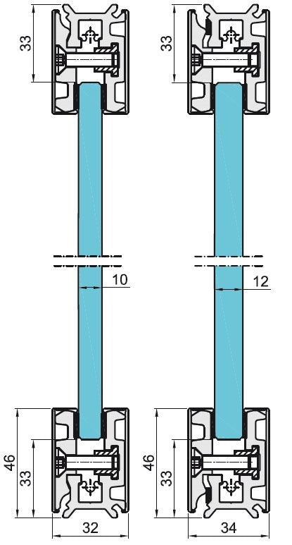 Zasklenie pevné - set 3m profilu AISI 304, K320