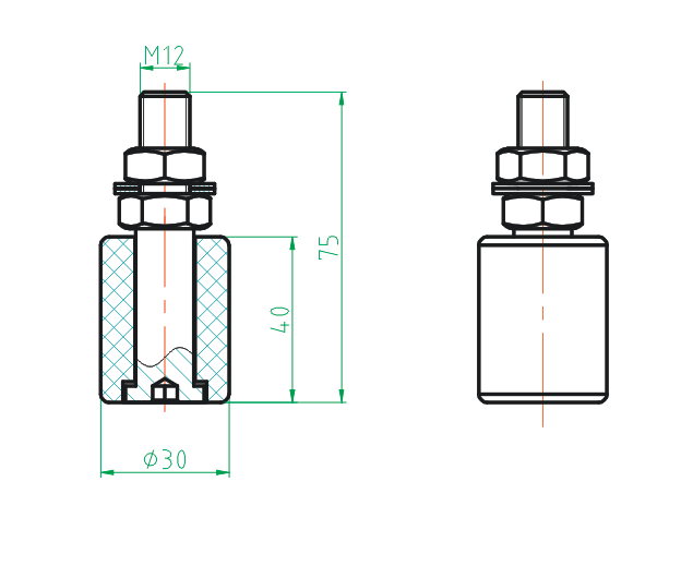 Koliesko-nylonové Zn, D30mm, white