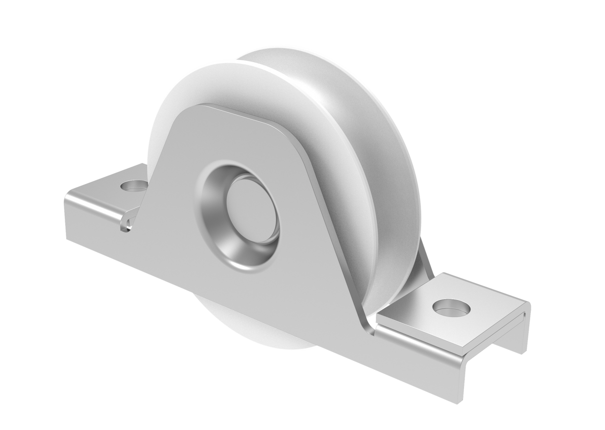 Pojazdové koliesko nylonové - komplet - U, INOX, D80mm