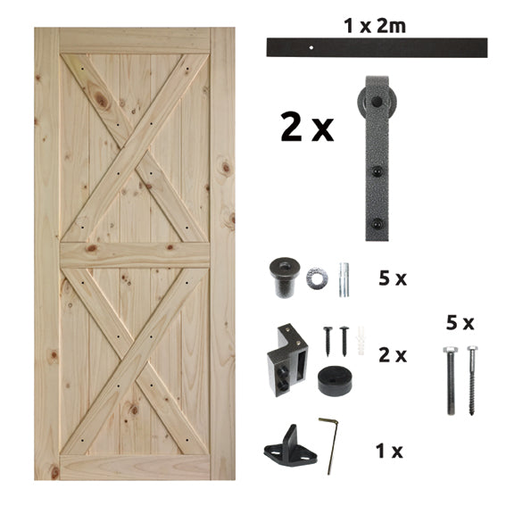 Dvere drevené EKO02 s kovaním Klasiko-SB