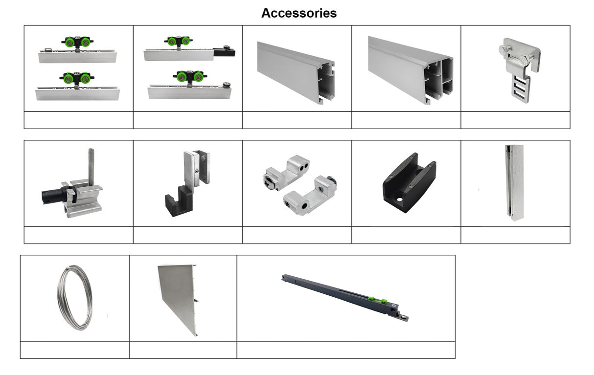 Kovanie pre posuvné dvere - skladacia stena 3m
