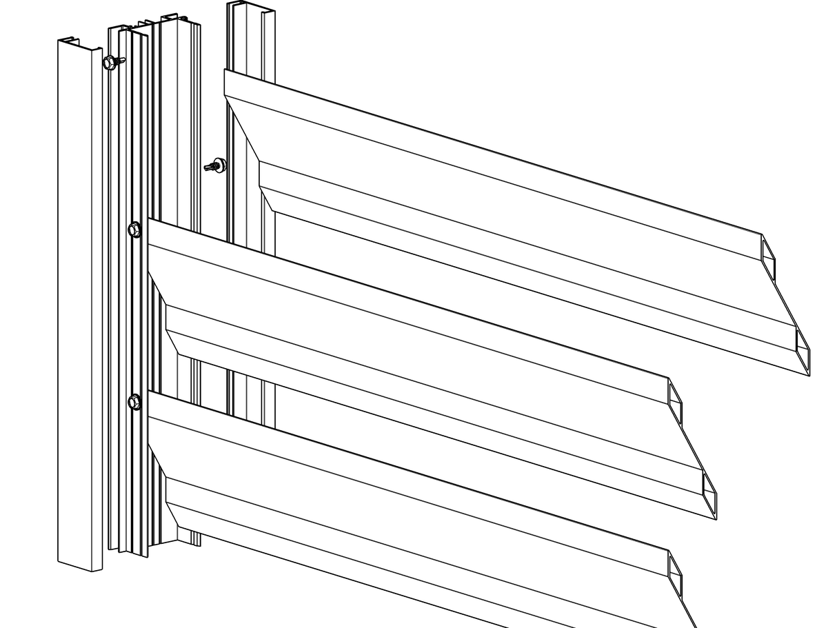 Hliníkový adaptér 64x38-1500mm pre žalúzie do 46mm R7016