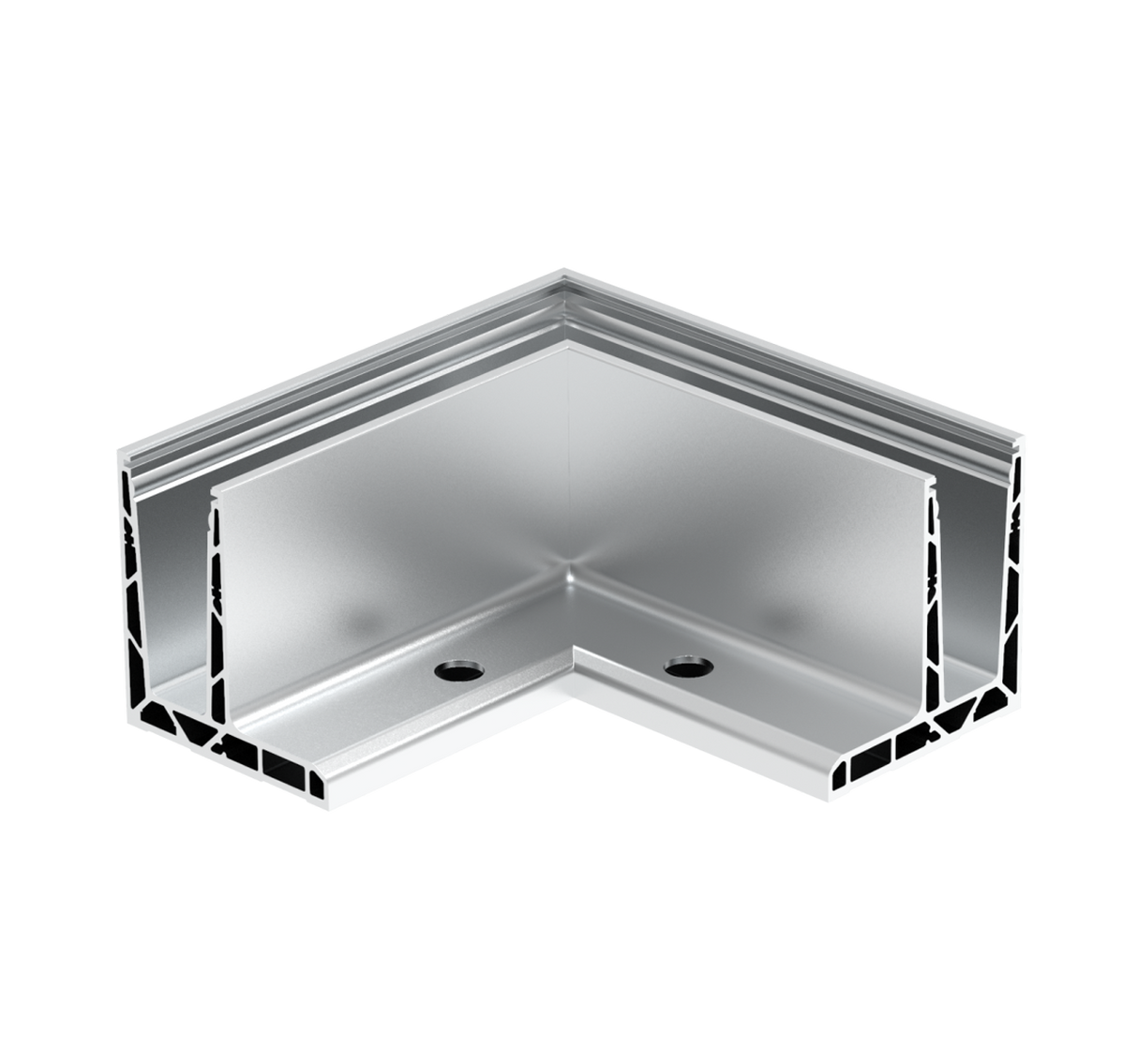 Celosklenené zábradlie-roh. profil-vrchné kotvenie