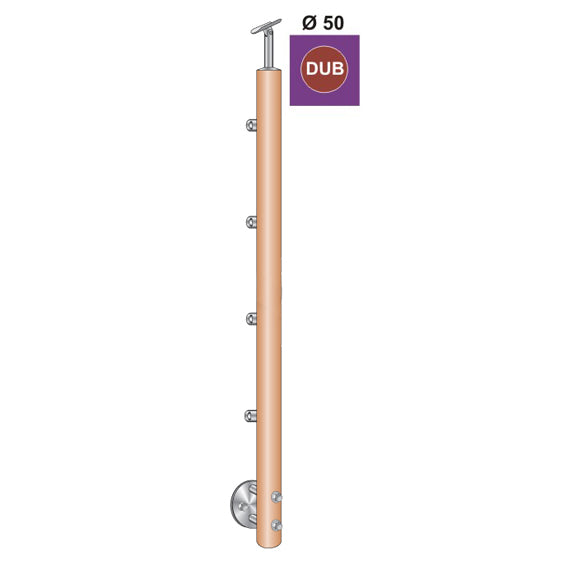 Stĺpik DUB D50/4x12mm, v=90cm, BK-rovné
