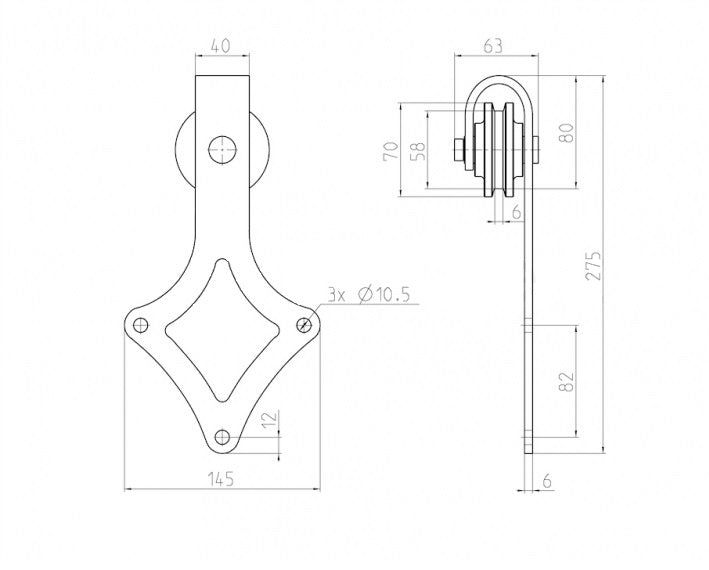 Kovanie pre posuvné dvere - "Rhombus"