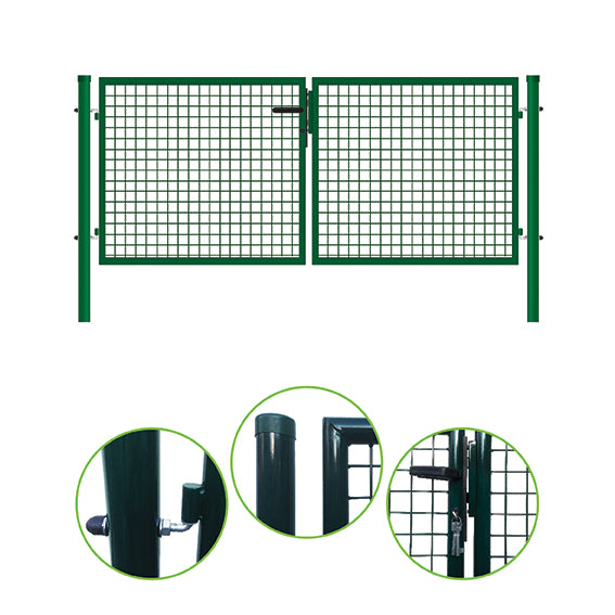 Brána 2kr. ROUND ZnPVC 4000x1800mm, zelená