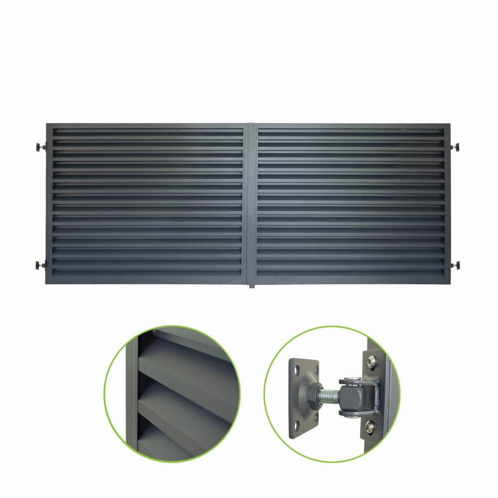 Brána hliníková 2kr. 4000x1800mm lamela antracit