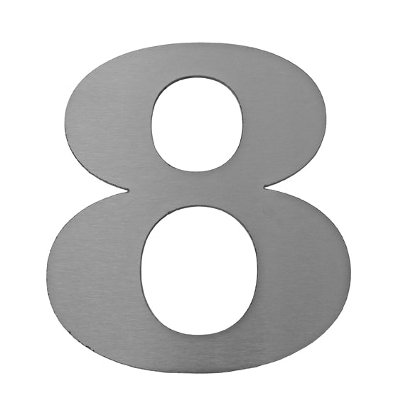 Číslica nerez "8" 185mm, hr.3mm, AISI 316