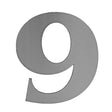 Číslica nerez "9" 185mm, hr.3mm, AISI 316