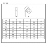 Matica štvorhranná, nerezová