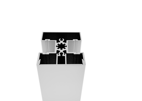 Set hliníkového stĺpika 50x60 a krytky - 7000mm N