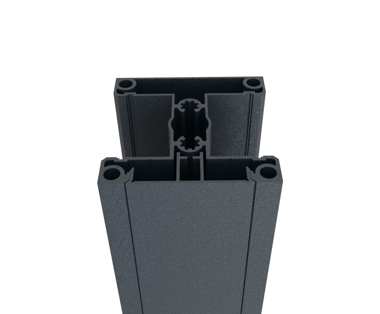 Set hliníkového stĺpika 70x70 a krytky - 6000mm R7016