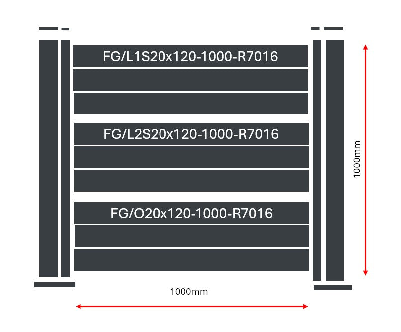 Plotová vzorka 1x1m s kotvením pre žalúziové lamely 20x120
