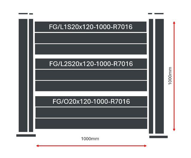 Plotová vzorka 1x1m s kotvením pre žalúziové lamely 20x120