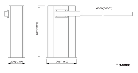 Závora s elektronikou 24V, do 6,5m bez ramena