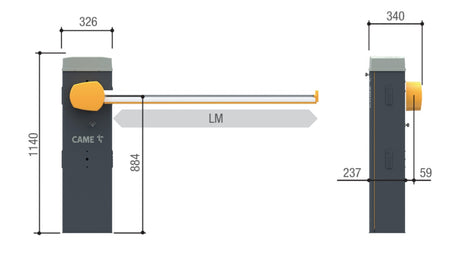 Kompl. systém CAME - závora 24V, 4m