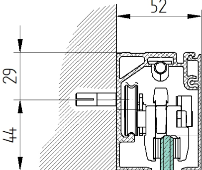 Posuv - vodiací profil, AL-Elox, L3000