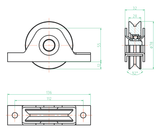 Pojazdové koliesko komplet - V, Zn, D80