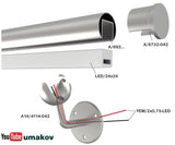 Profil iLED zábradlie, integrované osvetlenie 24V
