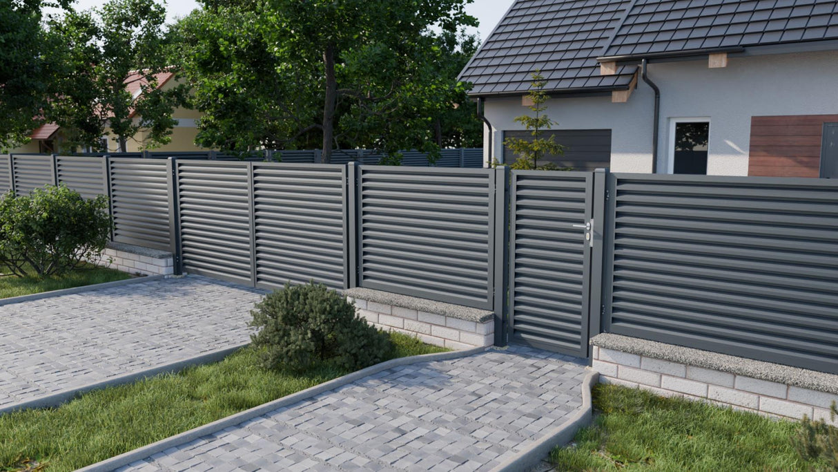 Bránka hliníková 1kr. 1000x1800mm lamela antracit