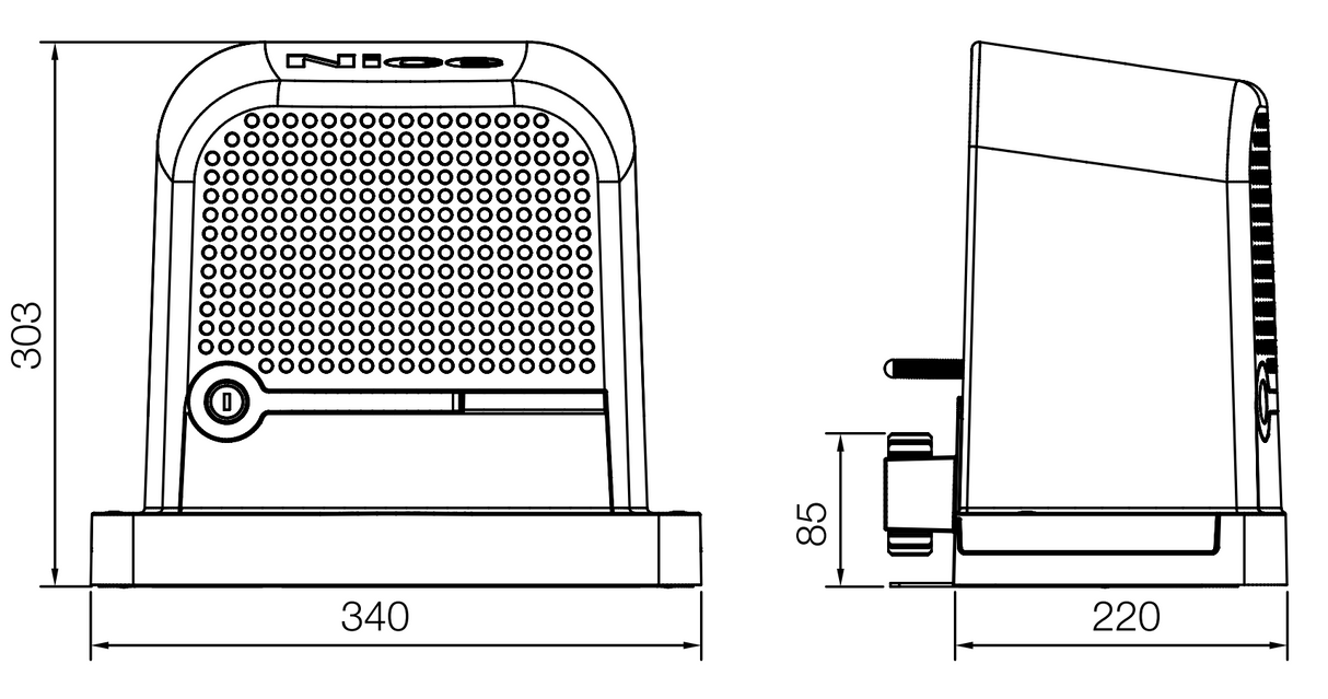 NICE pohon posuv. brán, max 600kg s fotobunkami