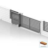 Hliníková samonosná posuvná brána 6x2,125m s výplňou 20x100 R7016