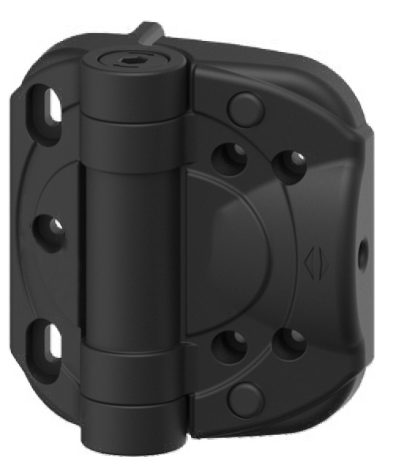 Záves na ťažké brány, s nastaviteľnou pružinou, s reguláciou zarážky