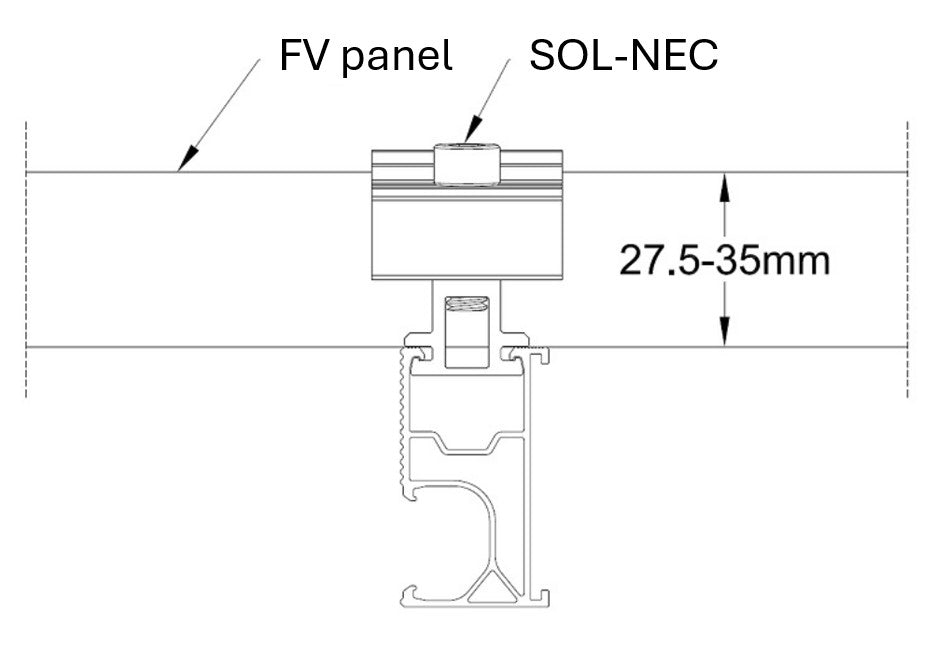 Koncová svorka 27,5-35mm rámu fotovoltického panela