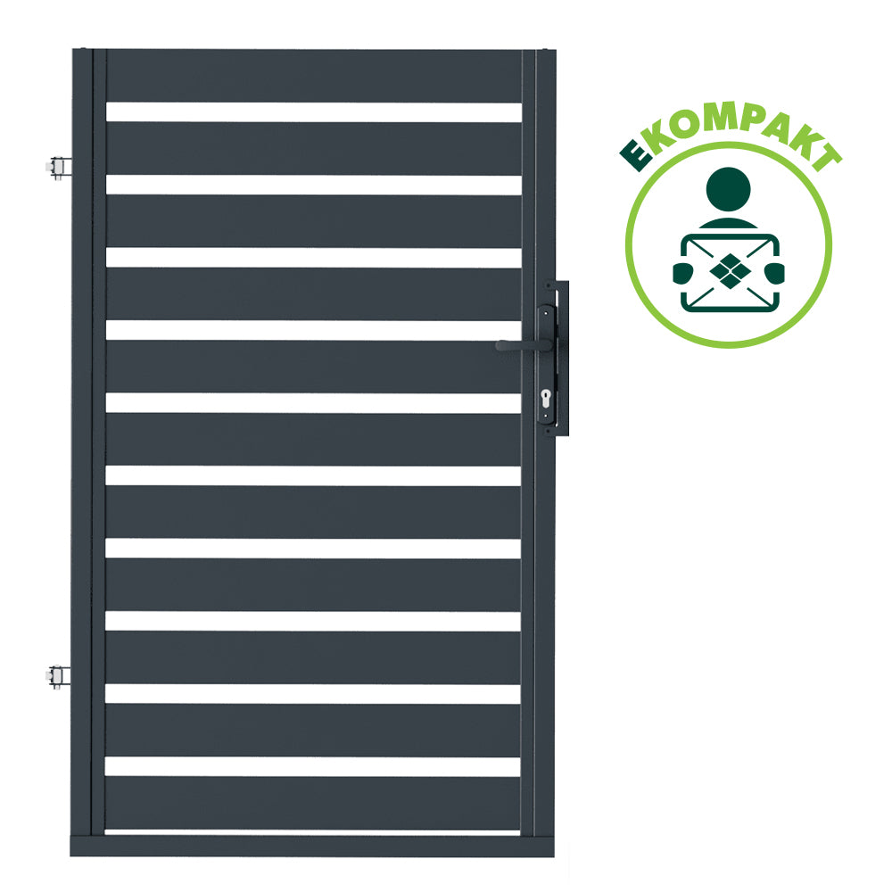 Bránka 1kr. Oceľová SAFIR 900x1500mm, Grafitová sivá