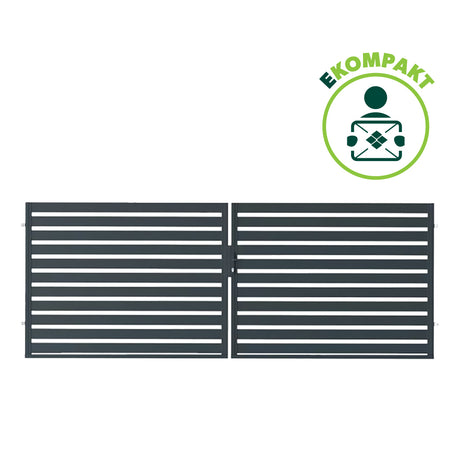 Brána 2kr. Oceľová SAFIR 4000x1500mm, Grafitová sivá