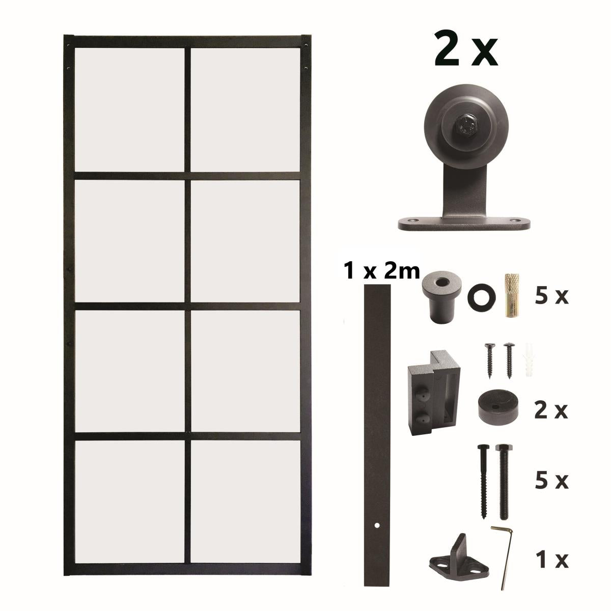 Dvere s kovaním Simplex Hliníkové 02 čierne FST