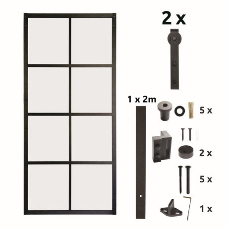Dvere s kovaním Klasiko Hliníkové 02 čierne FST
