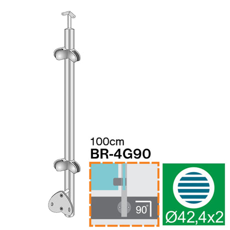 Nerezový stĺpik - bočné kotvenie - obojstranný AIS