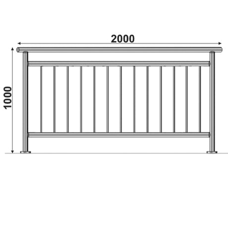 Zábradlie vertikal, VK- rovné AISI304, D42,4/d12ve