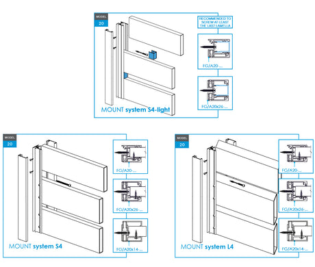 Set hliníkového plotového adaptéra pre výplne 20-26 - 1200mm