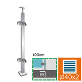 Stĺpik, vrchné kotvenie - obojstranný 90° AISI304,