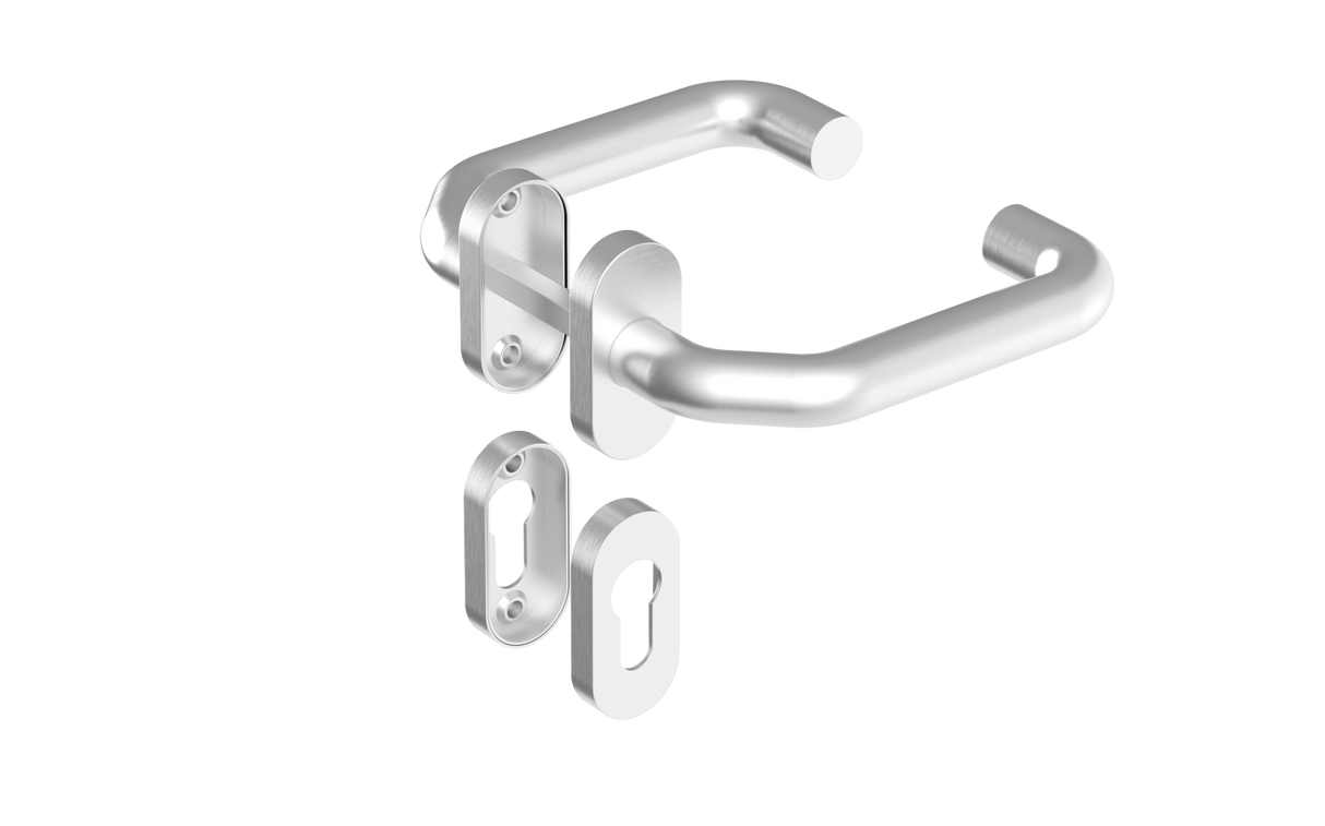 Kľučka so štítkom - pár, AISI 304, K320