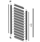 Hliníková jednokrídlová brána 1,025x1,85m s výplňou 20x100 R7016 - set