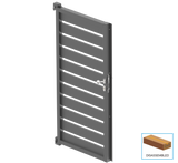 Hliníková jednokrídlová brána 1,025x1,85m s výplňou 20x100 R7016 - set