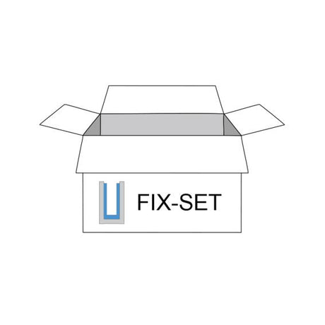 Set - kotvenie pre sklo, sivé tesnenia